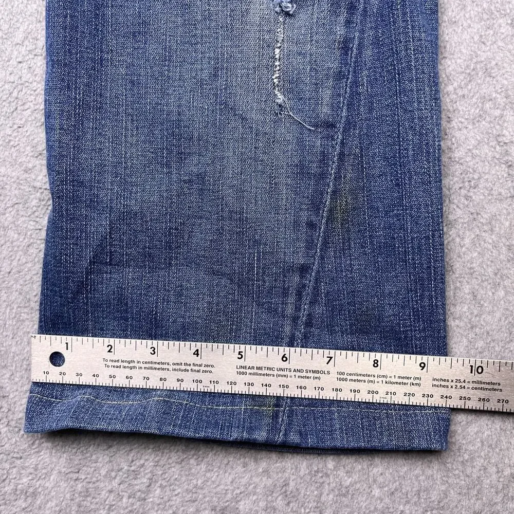 Vintage True Religion Jeans Yellow Stitching Flap Pocket USA Made 34x25 (Hemmed)
